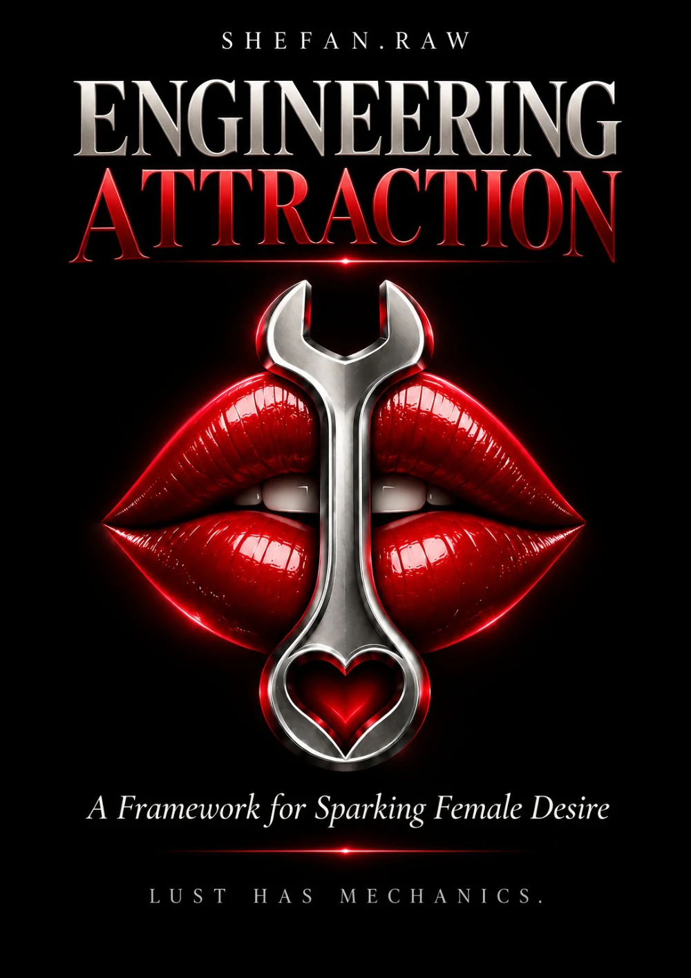 The authentic Engineering Attraction Playbook cover, with red lips and a silver spanner.